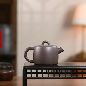 紫砂全手工壺老紫泥古井壺180cc