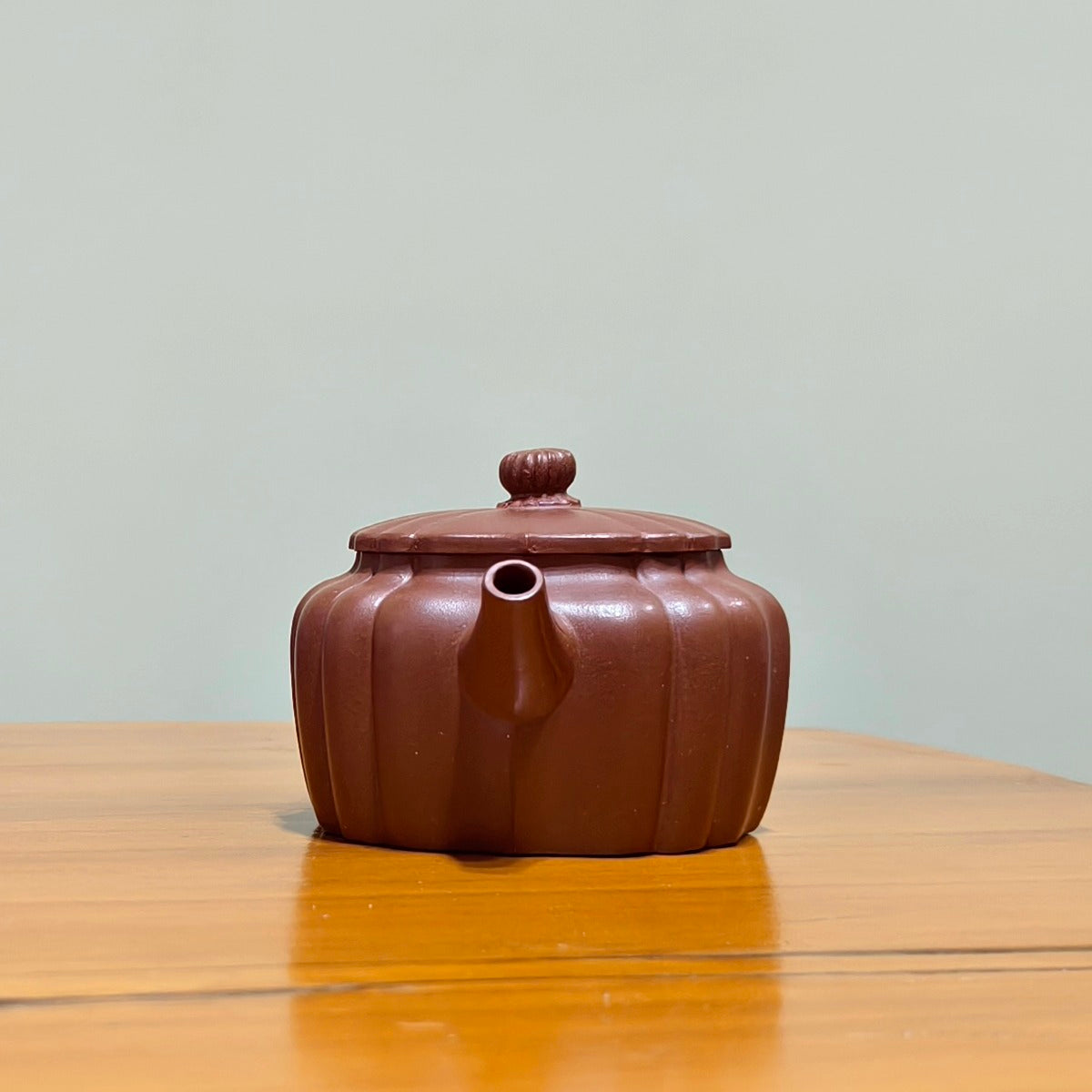 宜興紫砂壺筋紋四方菱花壺原礦紫泥精緻半手工藝