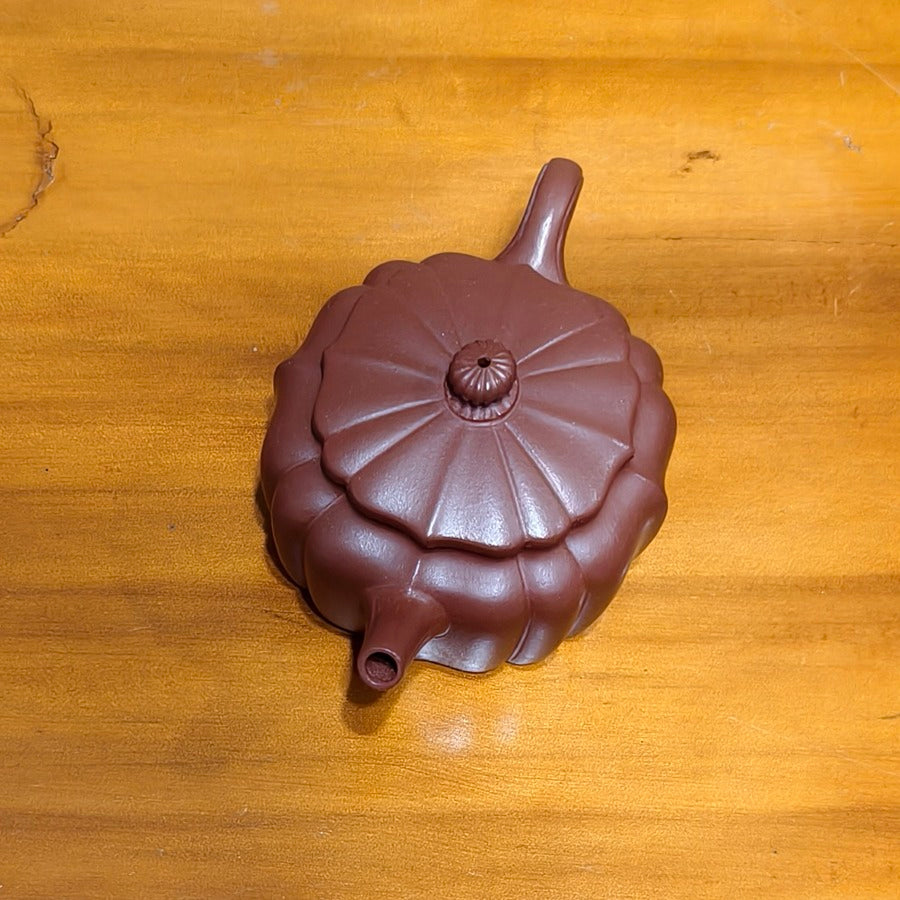 宜興紫砂壺筋紋四方菱花壺原礦紫泥精緻半手工藝