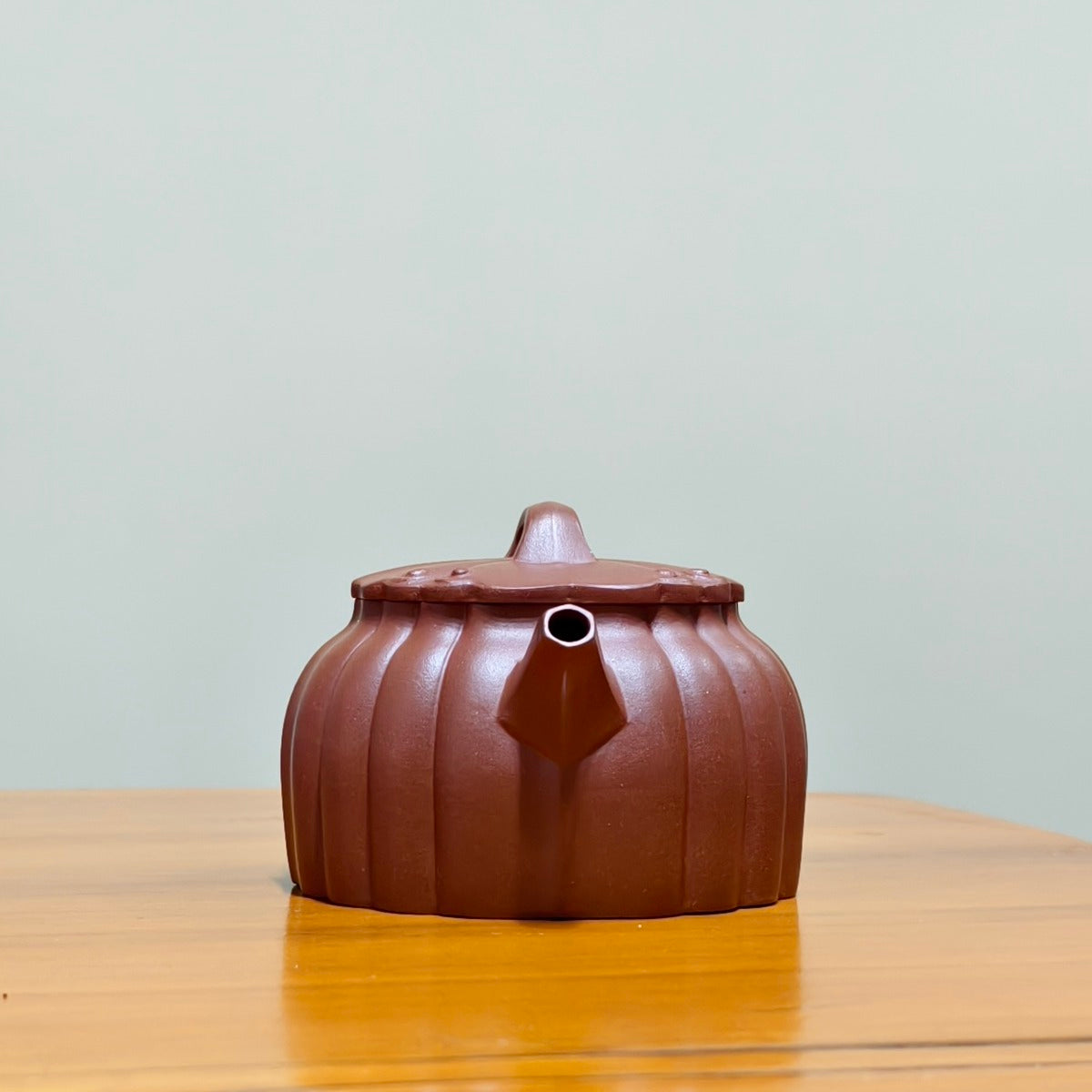 半手工宜興紫砂壺紫泥筋紋錦雲壺160CC