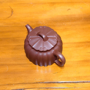 半手工宜興紫砂壺紫泥筋紋錦雲壺160CC