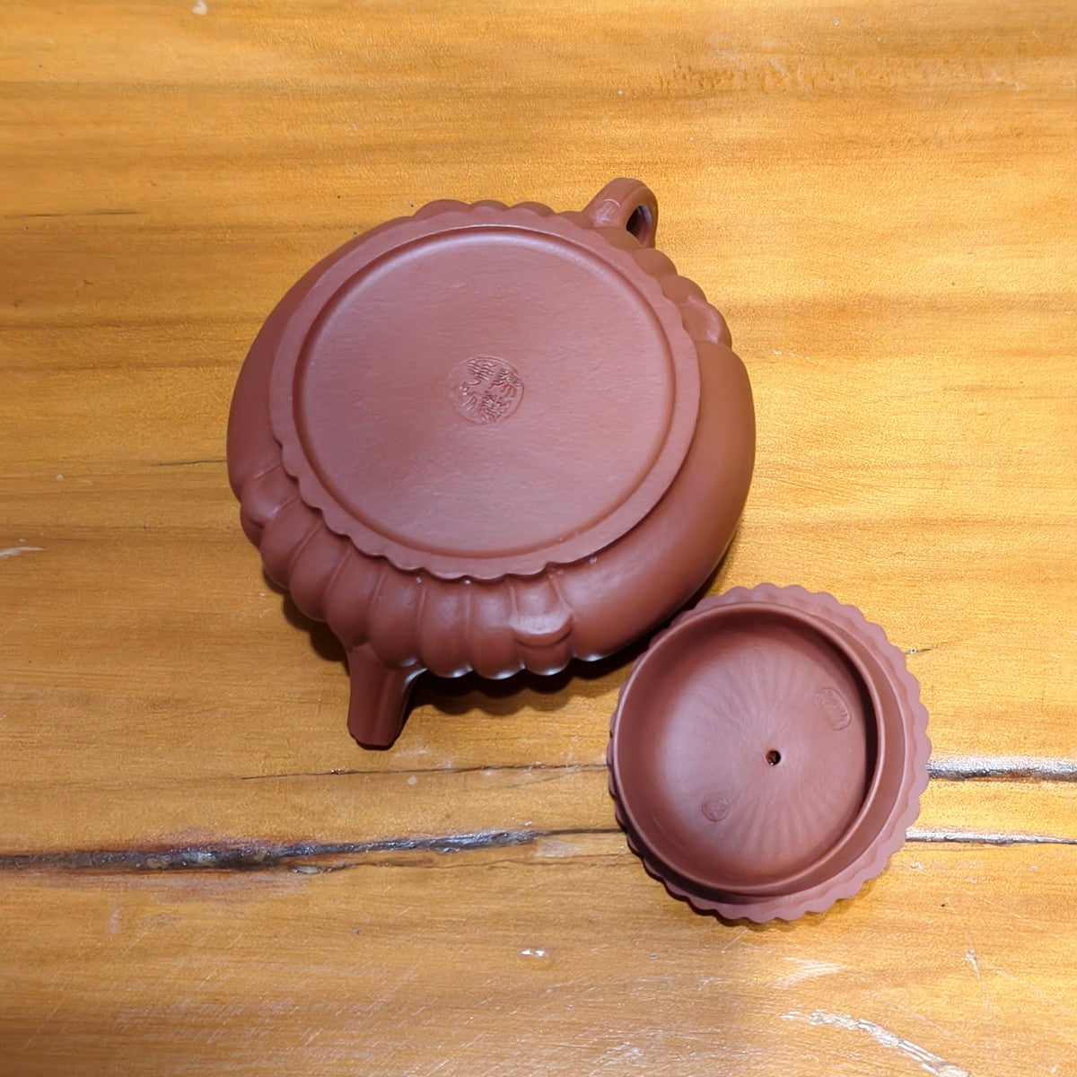 宜興紫砂壺朱泥筋紋石瓢壺170CC