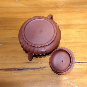 宜興紫砂壺朱泥筋紋石瓢壺170CC