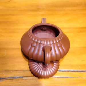 宜興紫砂壺朱泥筋紋石瓢壺170CC