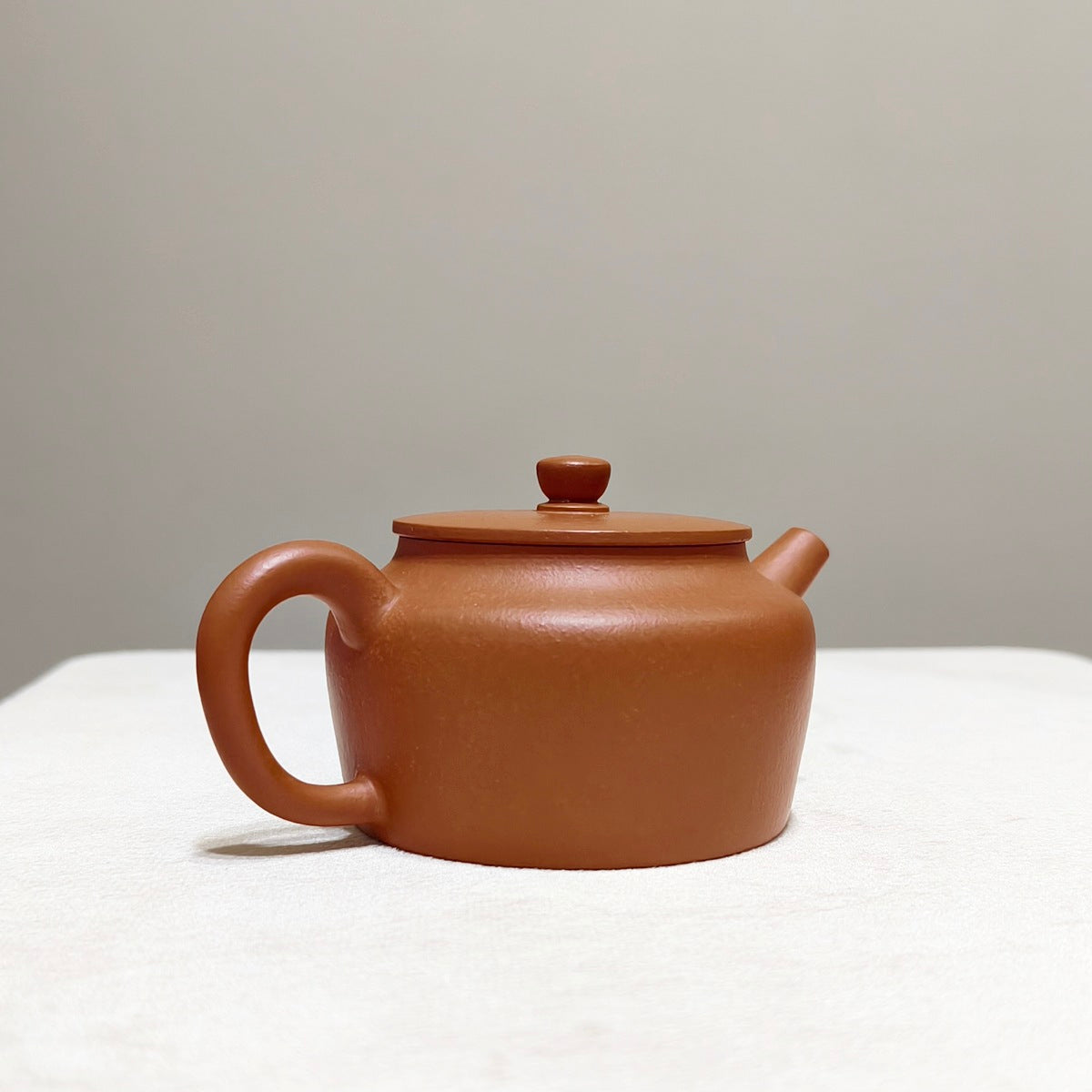 宜興紫砂壺朱泥小品肉餅壺100cc