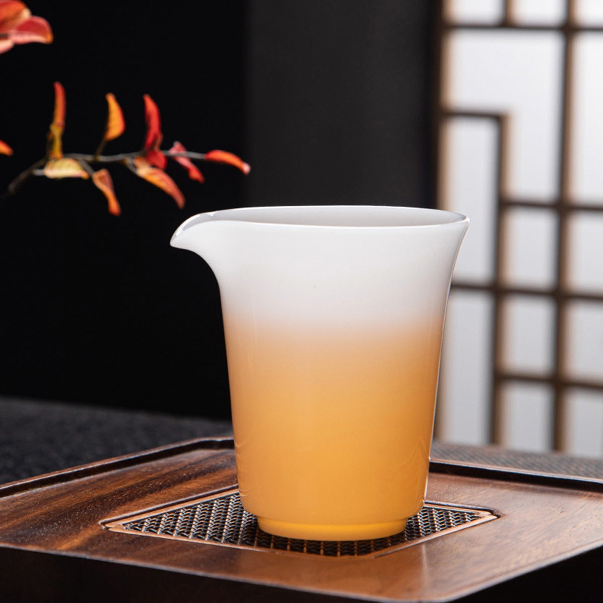 羊脂玉冰種玉瓷公道杯-直身220cc