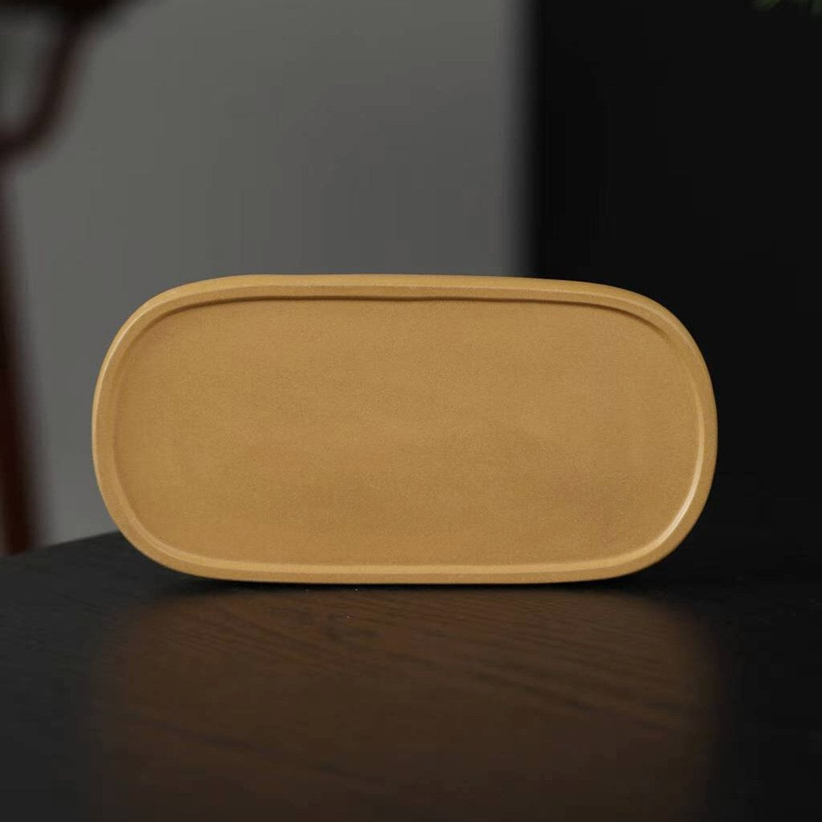 紫砂壺承乾泡盤段泥泥繪花卉茶盤