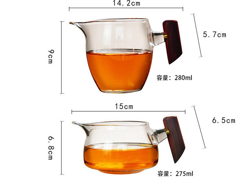 木把玻璃茶海公道杯 尺寸表