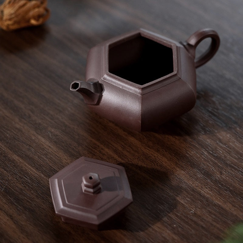 大清 茶壺3 三希茶壷（一人用）小圓珠（朱泥）台湾製