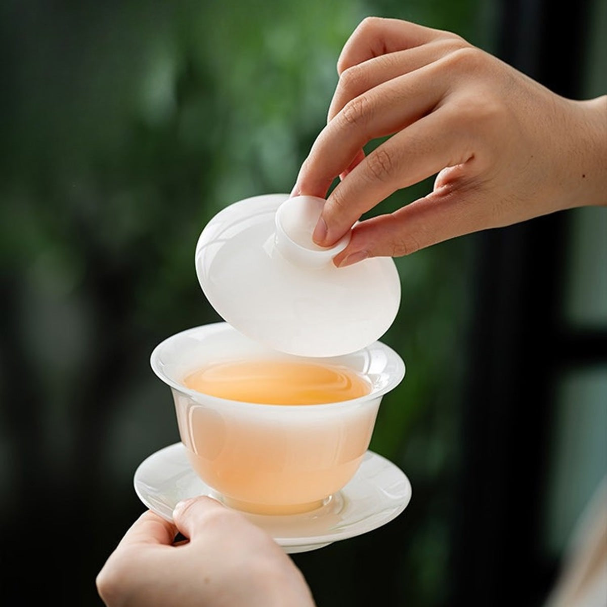 冰種玉瓷蓋碗多款式晶瑩剔透的質感