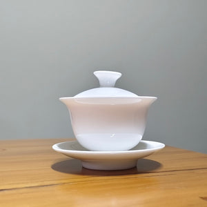 羊脂玉瓷蓋碗-100cc可懸停