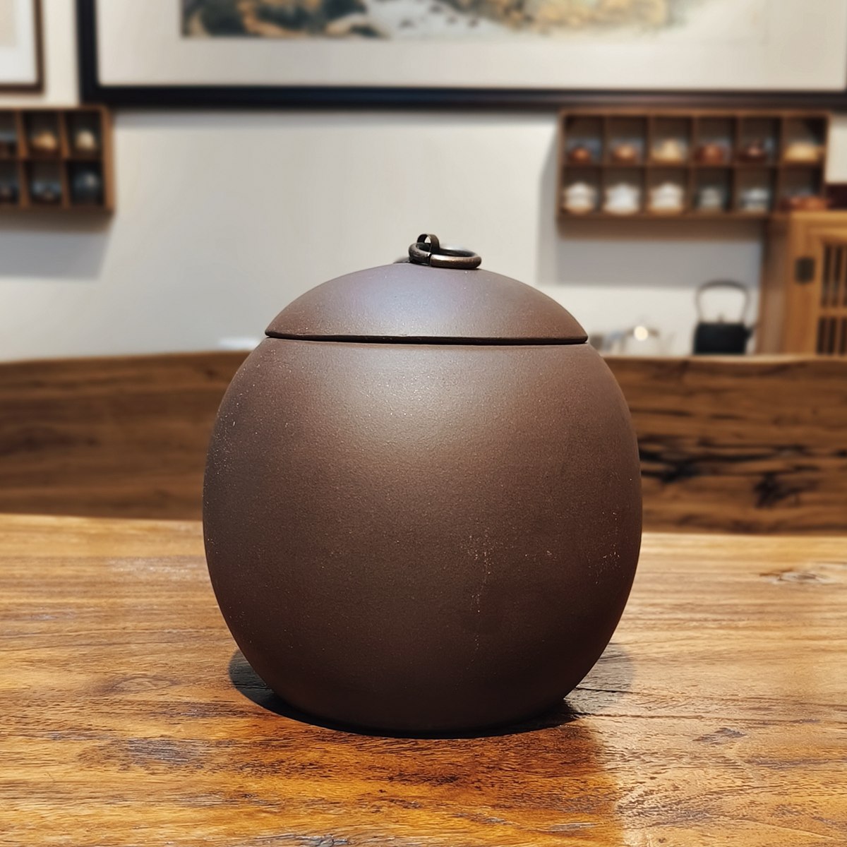 宜興紫砂茶葉罐龍蛋一斤容量段泥材質