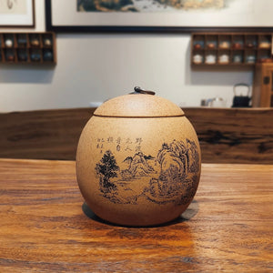 宜興紫砂茶葉罐龍蛋一斤容量段泥材質