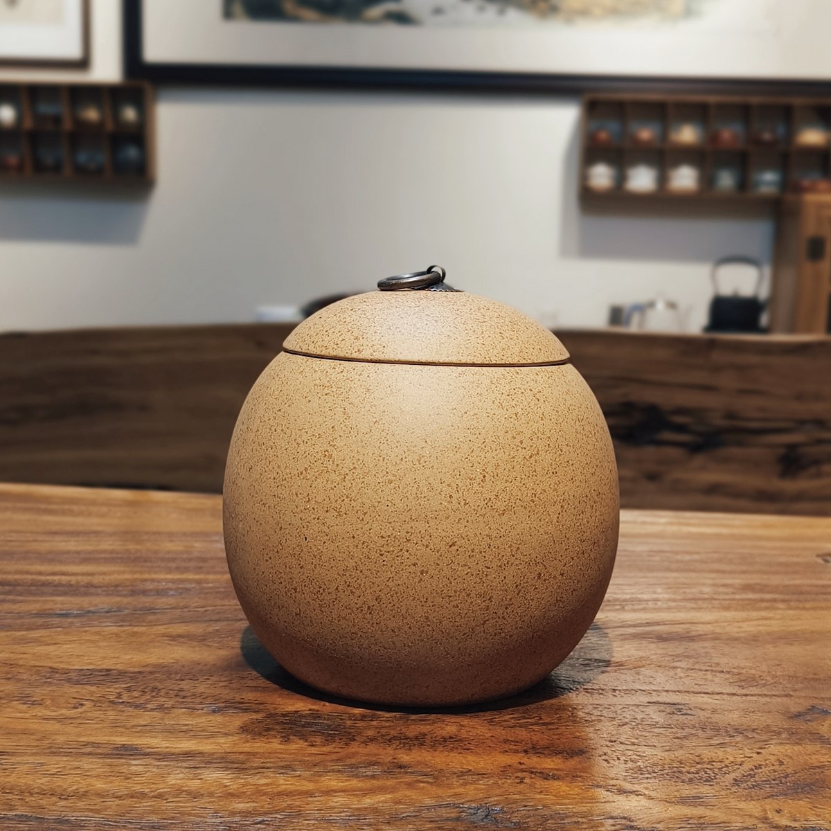 宜興紫砂茶葉罐龍蛋一斤容量段泥材質