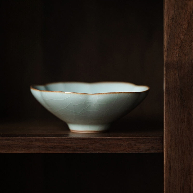 汝窯茶具林德豐汝窯茶杯-斗笠花杯80cc台灣豐子– 嵐雲茶業