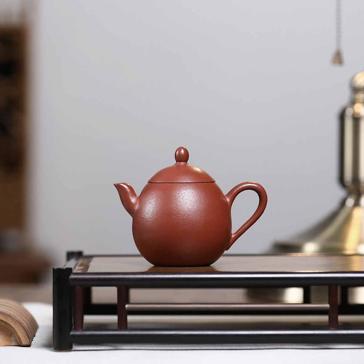 宜興紫砂壺小煤窯小品朱泥龍蛋壺100CC