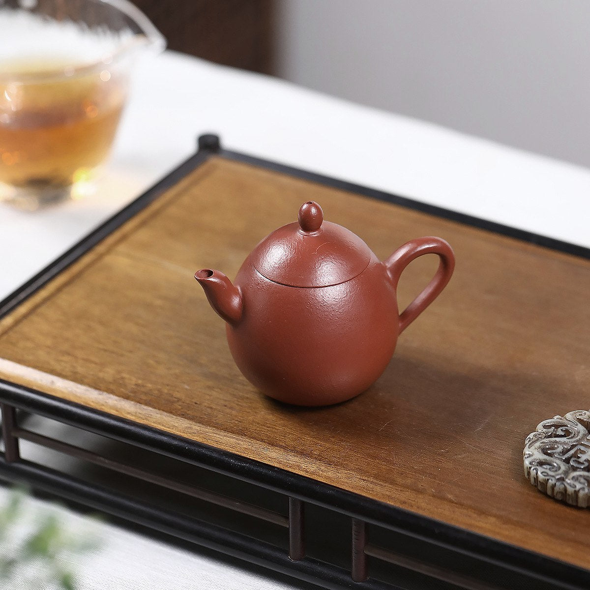 小煤窯小品朱泥龍蛋壺100CC經典宜興紫砂壺