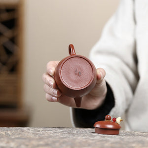 宜興紫砂壺朱泥小品慕古壺100CC