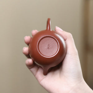 宜興朱泥小品紫砂壺芭樂水平壺100CC