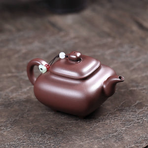 紫泥底槽青四方傳爐壺250cc