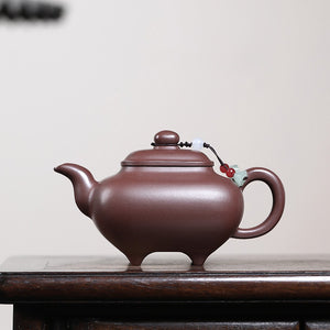 紫泥底槽青四方傳爐壺250cc