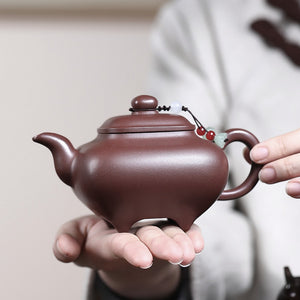 紫泥底槽青四方傳爐壺250cc