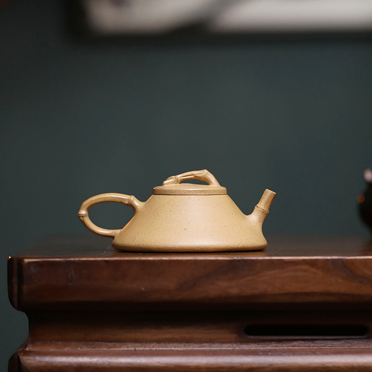 宜興小品紫砂壺黃金段泥竹節石瓢壺90cc
