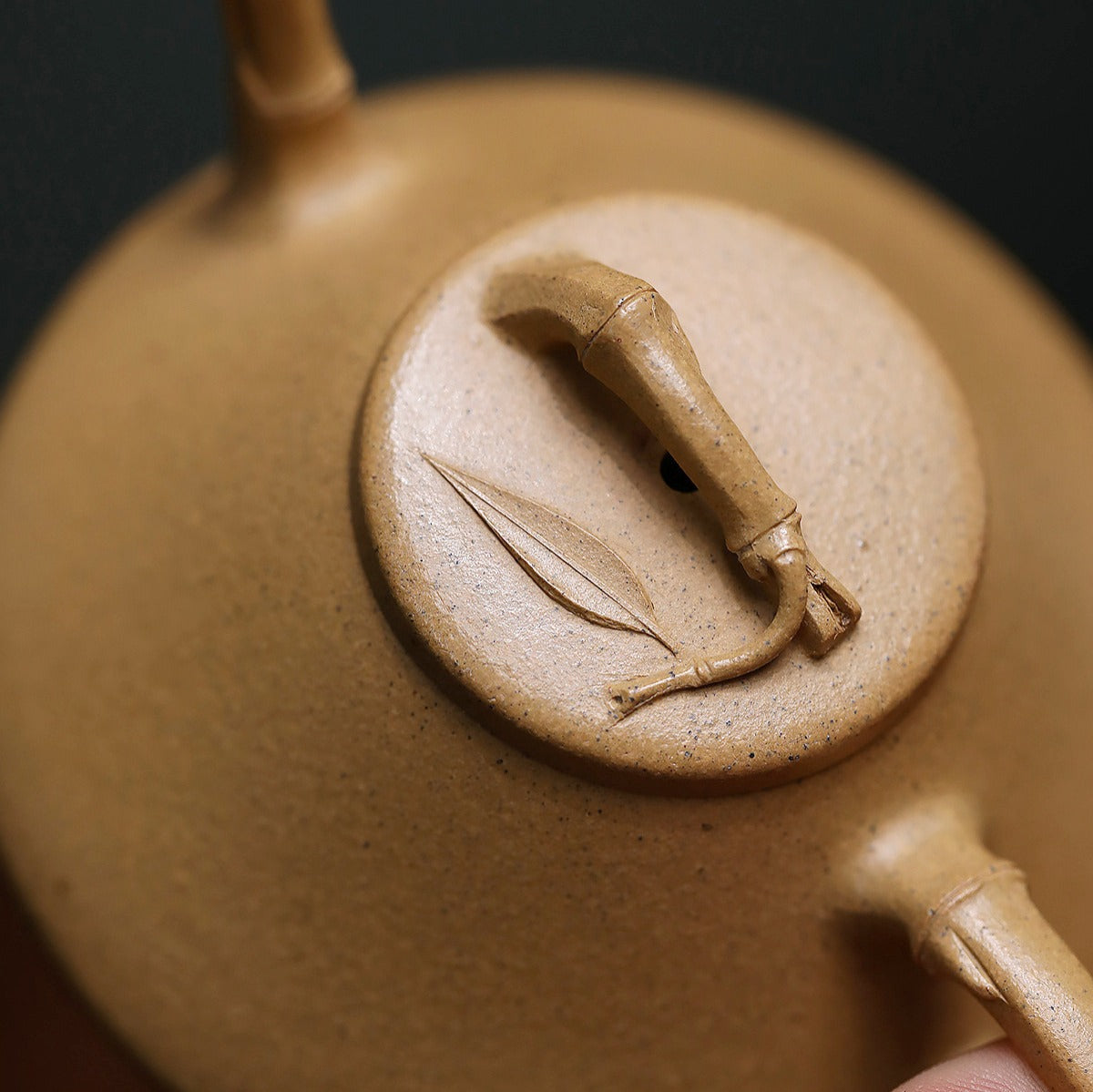 宜興小品紫砂壺黃金段泥竹節石瓢壺90cc