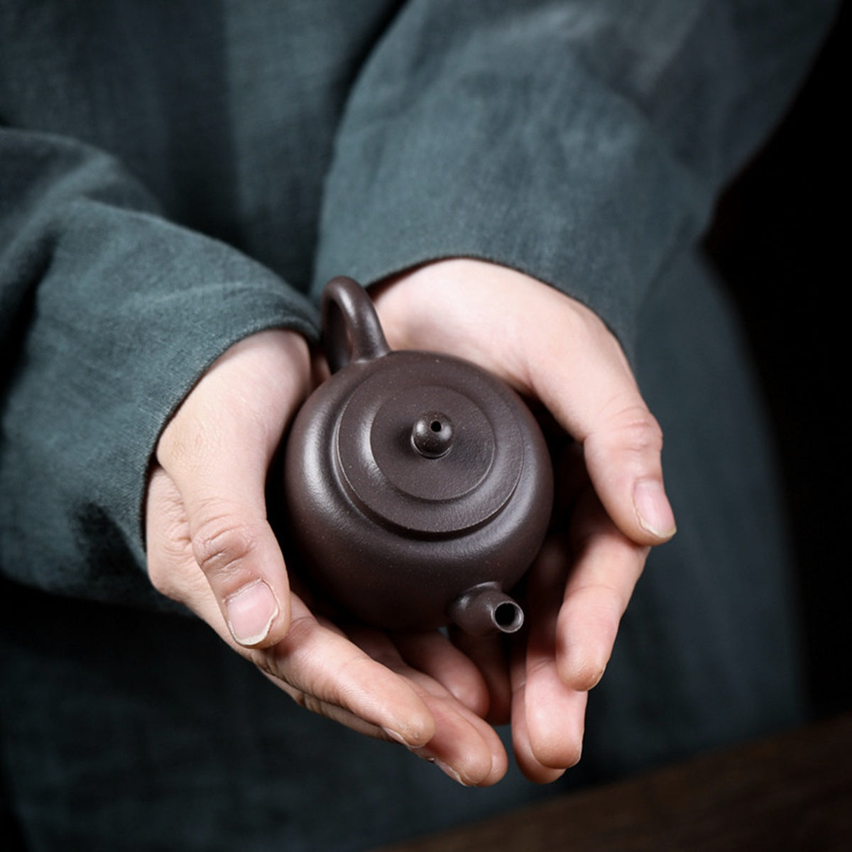 宜興紫砂壺天青泥宮燈壺130CC