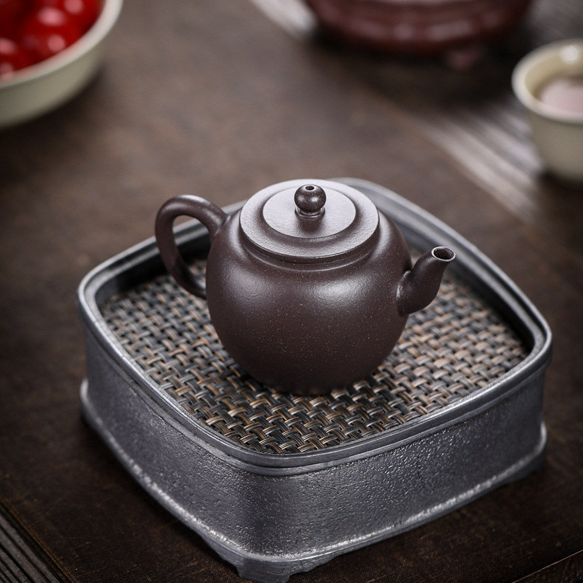 宜興紫砂壺天青泥宮燈壺130CC