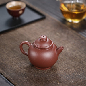 紫砂壺宜興原礦紅皮龍巨綸珠壺110CC高檔紫泥茶壺