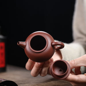 紫砂壺宜興原礦紅皮龍巨綸珠壺110CC高檔紫泥茶壺