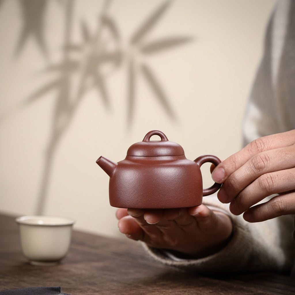 宜興紫砂壺紫泥百衲壺120CC 