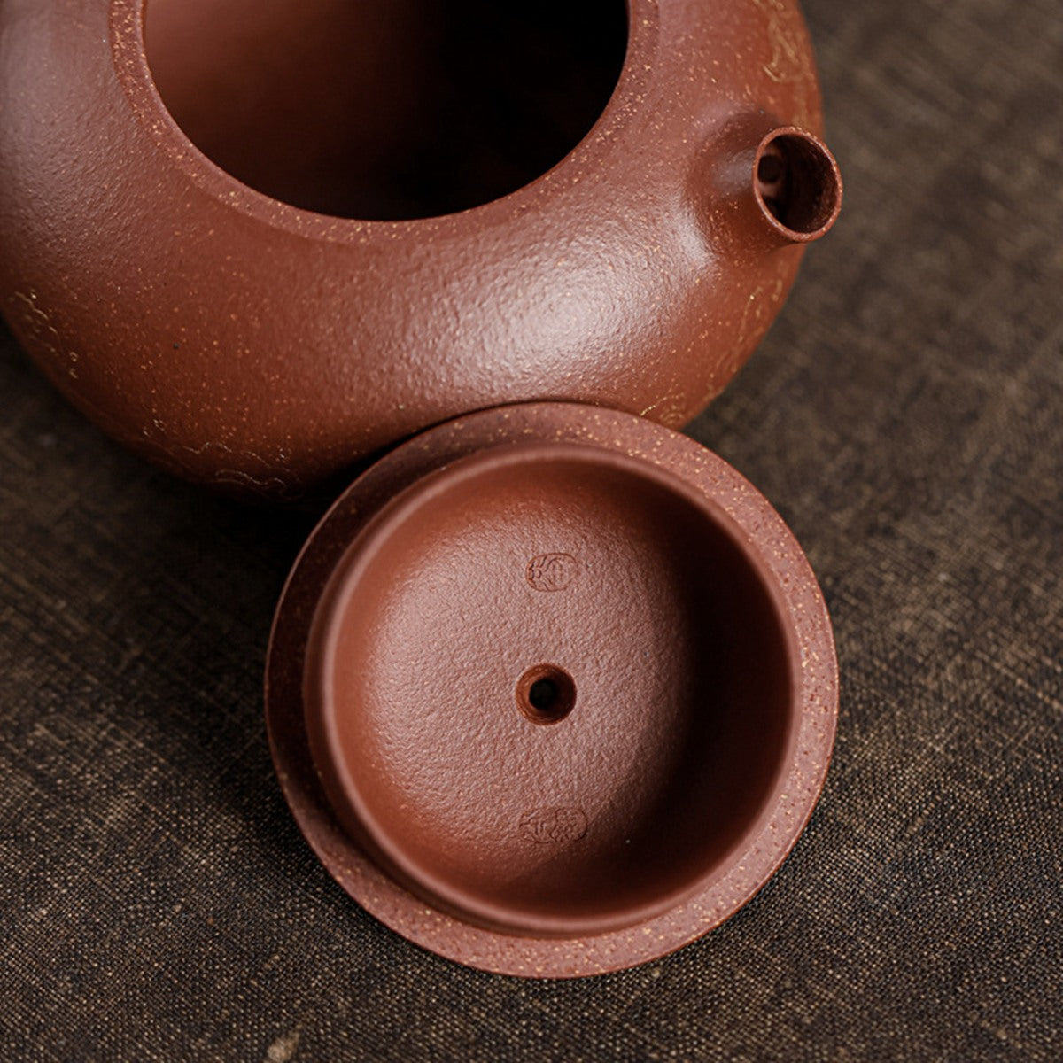 宜興紫砂壺紅降坡泥扁西施壺120CC手工科繪描金工藝