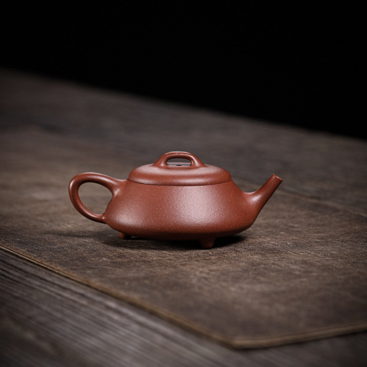 宜興紫砂壺紅降坡泥逸瓢壺130CC