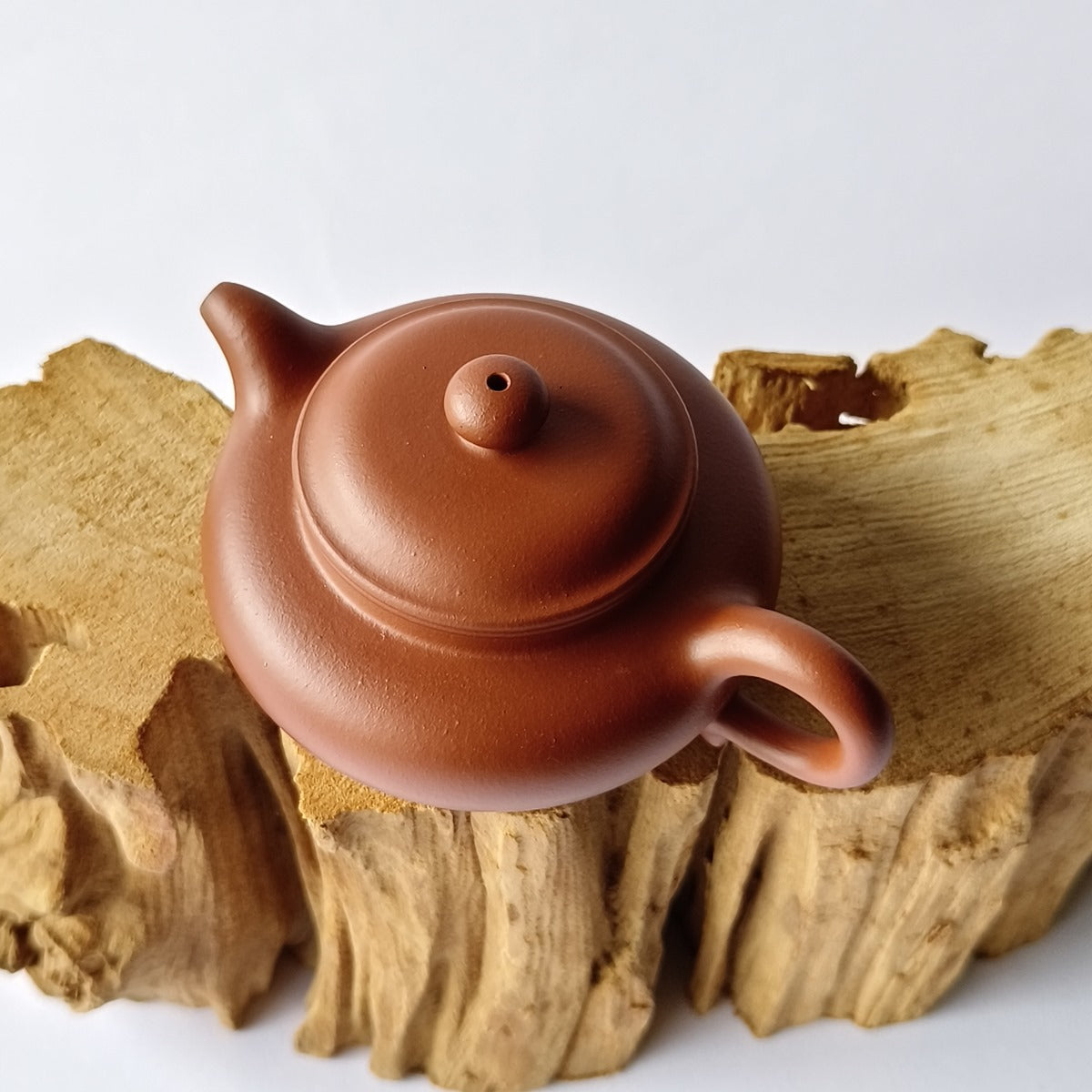 宜興紫砂壺朱泥仿古壺150CC俯視圖