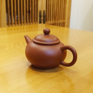 原礦宜興紫砂壺生砂朱泥水平壺140CC