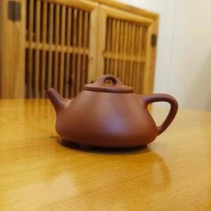 宜興紫砂壺生砂朱泥子冶石瓢壺160CC 