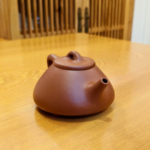 適合泡高山茶的紫砂壺宜興原礦生砂朱泥子冶石瓢壺160CC 