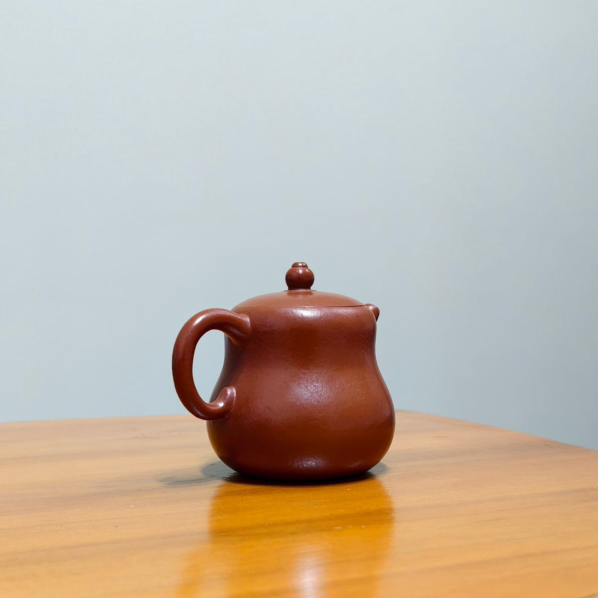 迷你宜興紫砂壺朱泥小品葫蘆壺80cc