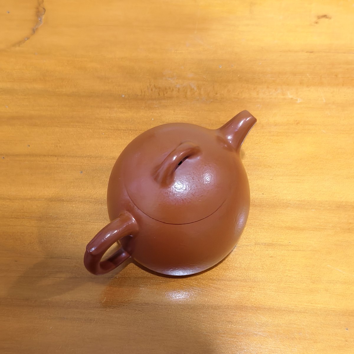 宜興紫砂壺朱泥小品秦權壺90cc