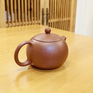 宜興紫砂壺全手工紅降坡泥西施壺210CC側面圖