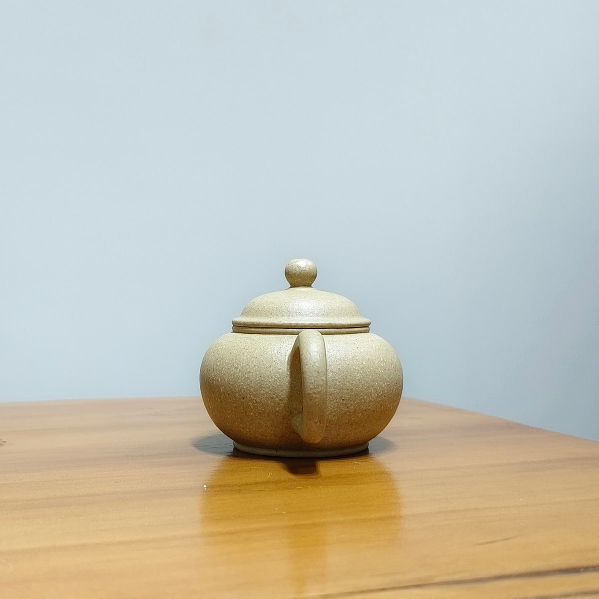 全手工宜興紫砂壺梨皮綠泥水平壺110cc