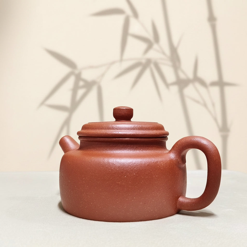 全手工紫砂壺宜興原礦紅降坡泥德鐘壺170cc