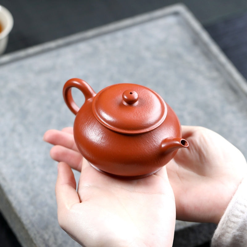 宜興紫砂壺全手工朱泥明爐130cc原礦泥料泡茶利器– 嵐雲茶業