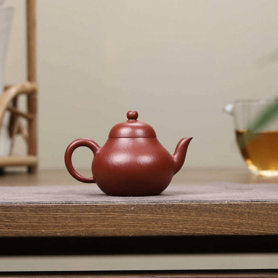 宜興全手工紫砂壺朱泥梨形壺120cc原礦泥料泡茶利器預購優惠– 嵐