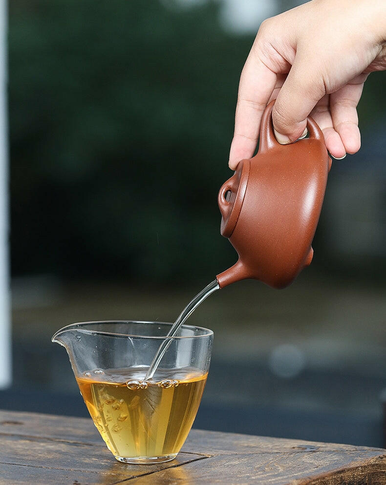 宜興紫砂茶壺紫泥中槽青子冶石瓢壺200cc – 嵐雲茶業