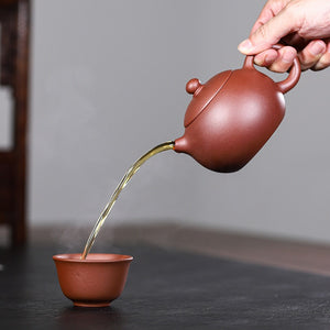 宜興紫砂壺紫泥西施一壺四杯茶具禮盒套裝