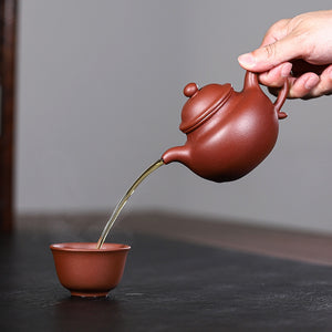 宜興紫砂壺套組茶具紫泥蓮子一壺四杯禮盒