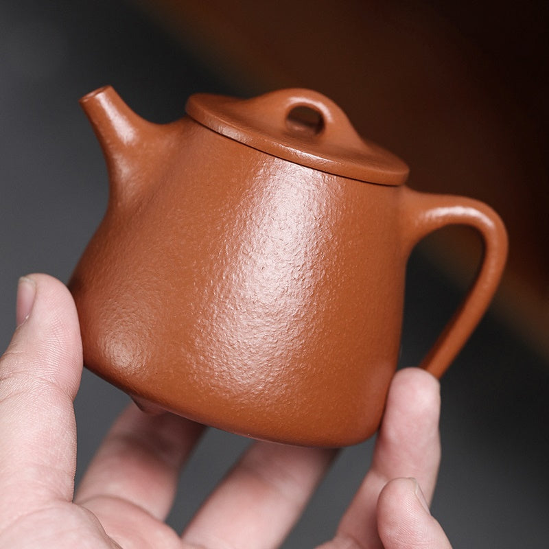 宜興紫砂壺皺皮朱泥高石瓢壺180CC 泡茶利器適合台灣高山茶– 嵐雲茶業